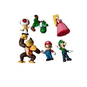 Vintage Nintendo Super Mario Bros & Donkey Kong PVC Figure Lot - Set of 6
